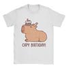 Funny Capybara With Ufos Tshirts Unisex Unisex Unique Cotton Tee Shirt Round Collar Short Sleeve T Shirt Gift Tops