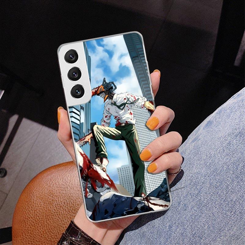 Anime Chainsaw Phone Case For Samsung Galaxy S24 S25 Edge S26 Ultra S23 S22 S21 Plus S20 FE + Personalized Print Cover Galaxy S2