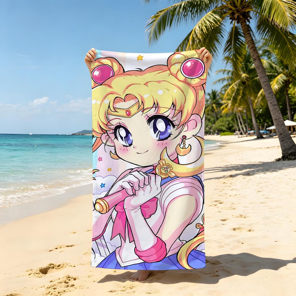 Anime S-Sailor M-Moon Towel Beach Blanket Towel  For Travel Gym Shower Luxury Lightweight Camping Pool Hot