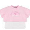 [lilipuri] Unique Crop Top And Bottom  Pink 