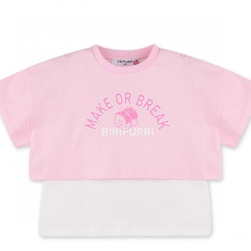 [lilipuri] Unique Crop Top And Bottom  Pink 