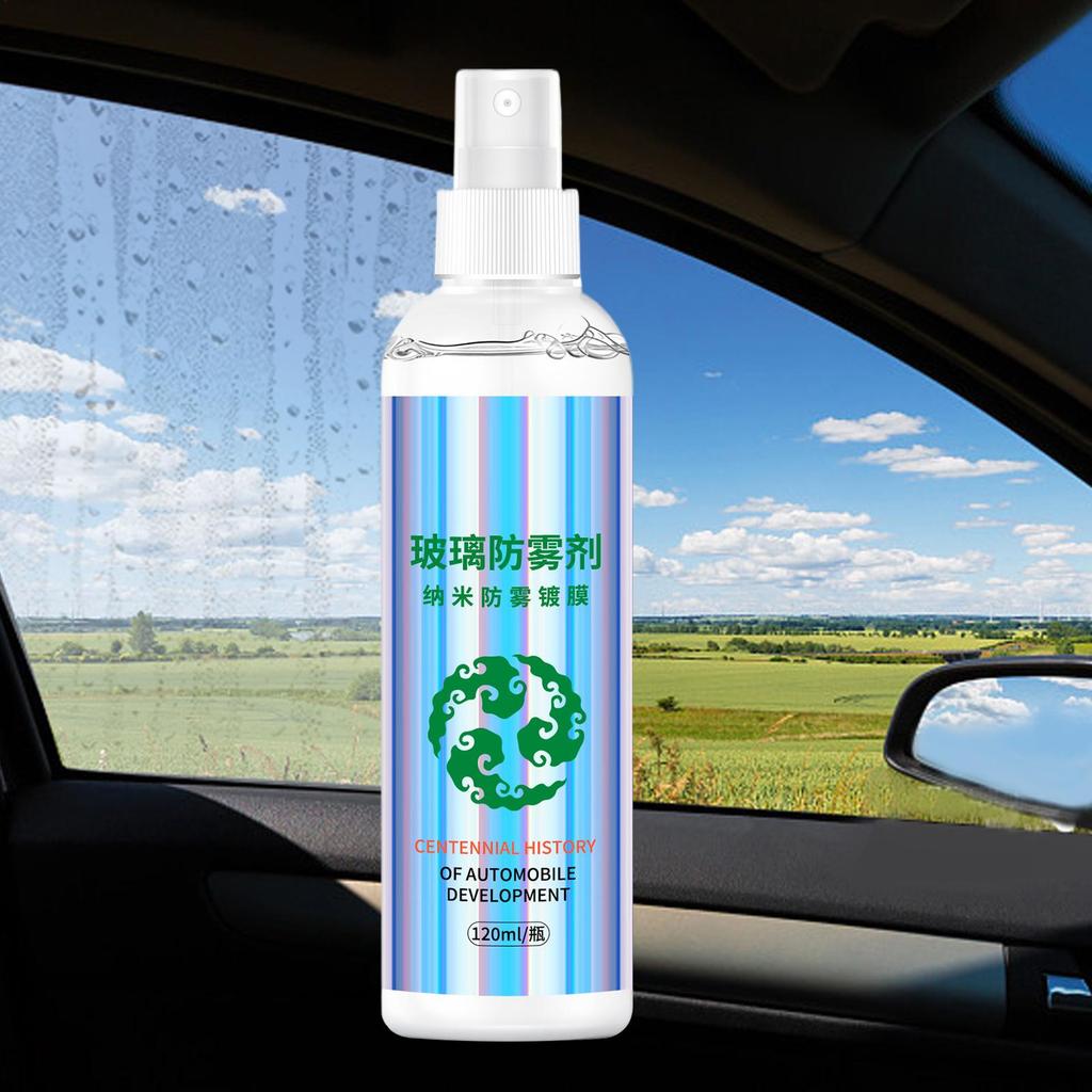 120ml Car Windows Anti-Fog Spray Long-Lasting Rain Repellent Clear Vision for Windshield, Driving in Rainy & Humid Weather