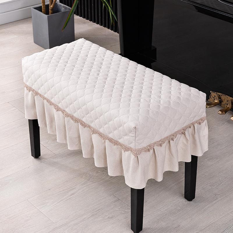 Modern Minimalist Nordic Style Dust Cover Fabric Upright Piano Cover Cloths Half Covered Piano Key Protective Cloth Home Decorat Bench with Skirt Edge