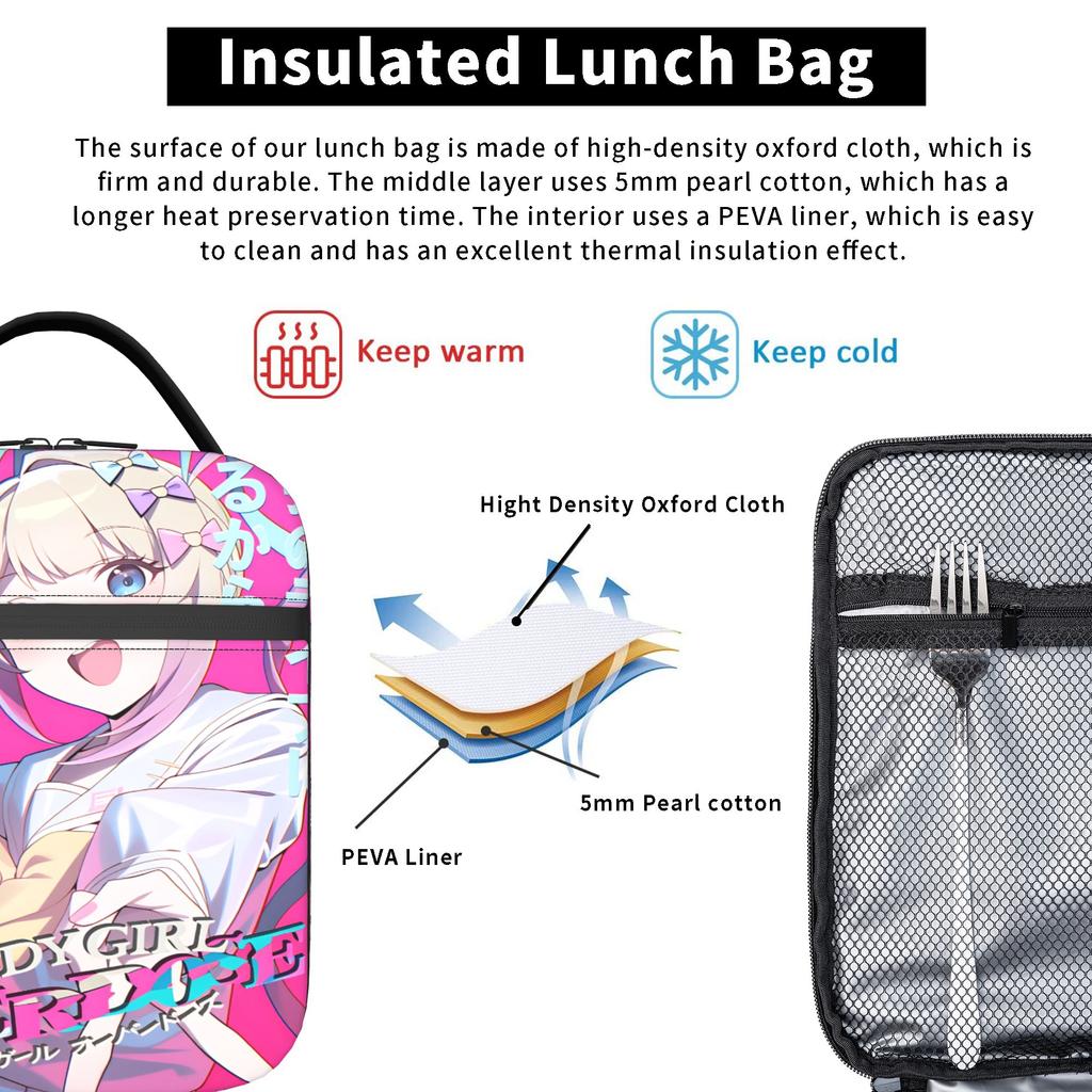 Needy Streamer Overload Kangel Lunch Bag  Outdoor Picnic Lunch Box For Women Leisure Graphic Design Thermal Lunch Bags