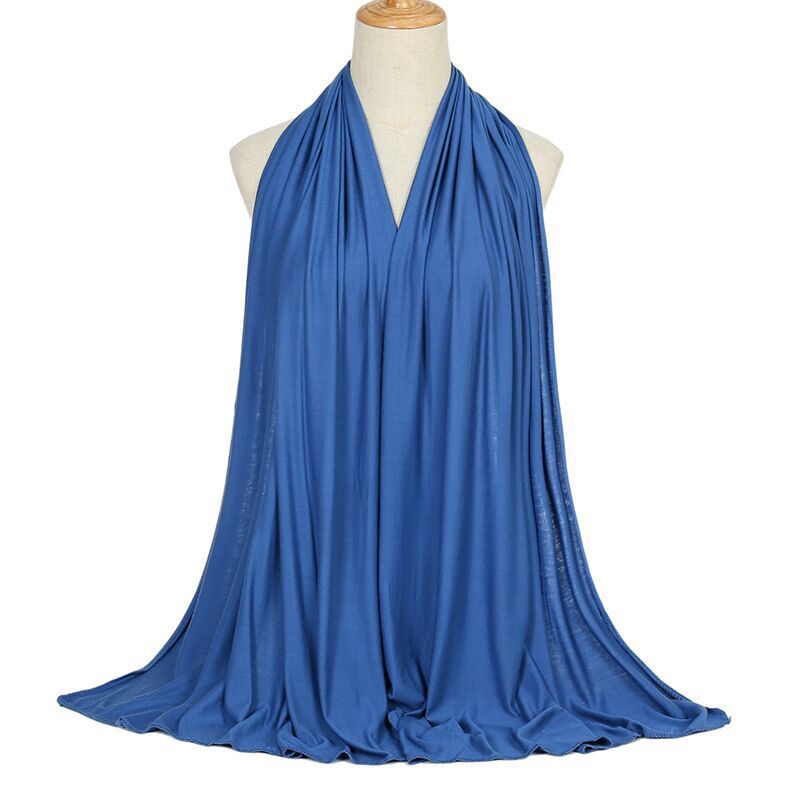 Ramadan Modal Cotton Jersey Hijabs For Woman Long Muslim Scarf Shawl Plain Soft Turban Tie Head Wraps For Women Islamic Clothing