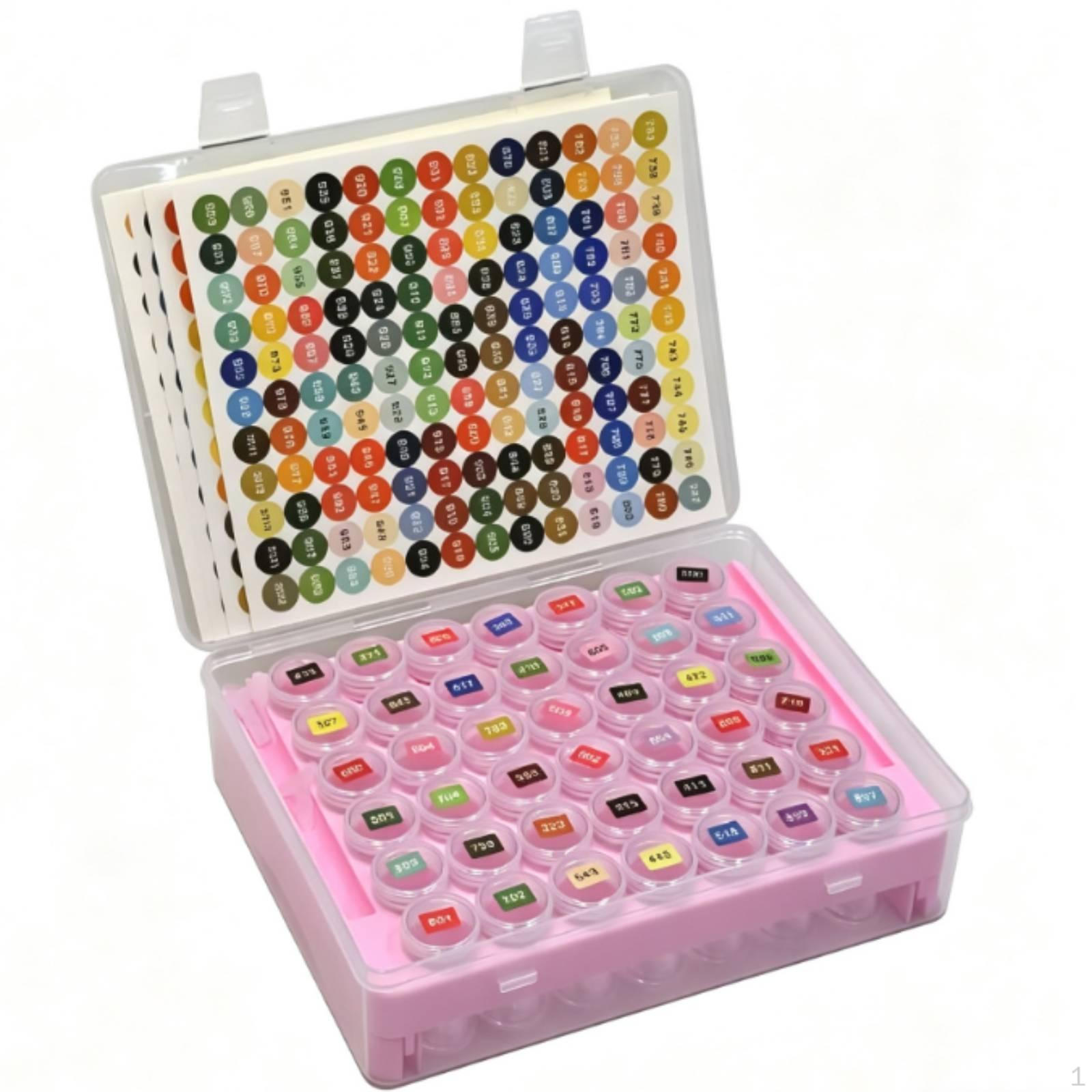 Crystal Bead Art Storage Case MultiCompartment Organizer with Bottles Clear