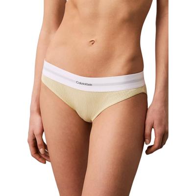 Stretch Ribbed Triangle Letter Comfort Low Rise Underwear Women Underwear Light-Yellow QF8022-100