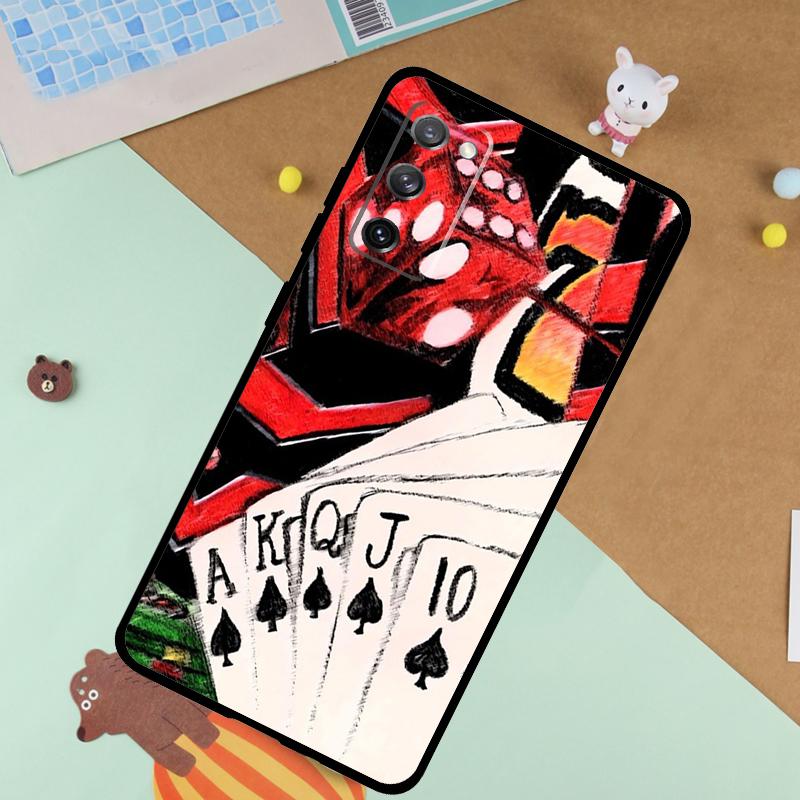 Poker Spielkarte Weiche Hülle für Samsung Galaxy S25 Ultra S9 S10 S20 FE S21 S22 S23 Plus S24 Ultra Funda Cover