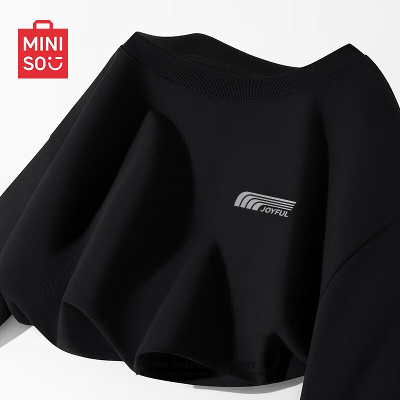 MINISO Men's Printed Long-Sleeve Cotton T-Shirt