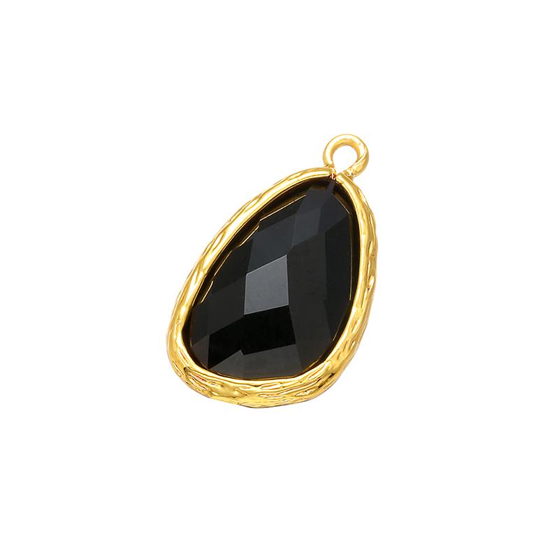 ZHUKOU 13x23mm Exquisite Brass Frame crystal solid pendant for Women necklace earrings jewelry accessories model:VD443