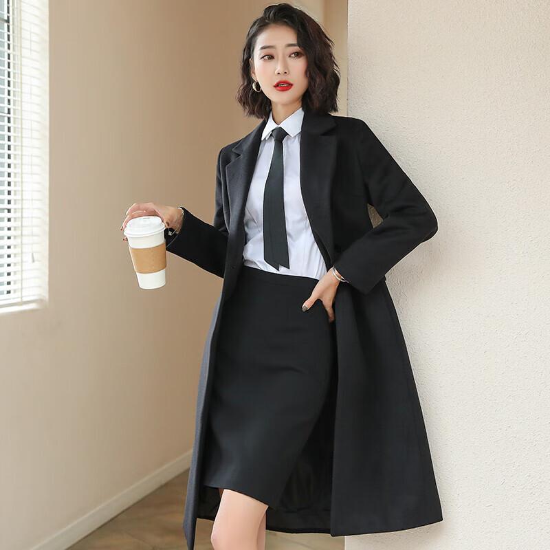Women s Mid-Length Wool Blend Coat L