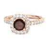 Prsten Halo s kulatým granátem - Pozlacený 925 Sterlingového stříbra Růžovým zlatem
