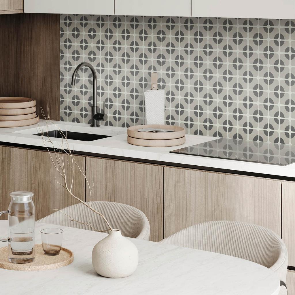 Self-Adhesive Vinyl Panel for a Teenager's Room 120x60 cm Geometric Tile Pattern