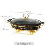 Nordic Style Oval Ceramic Soup Pot Household Hotel Tableware Casserole Holder Candle Heating Fish Plate Binaural Dry Pot