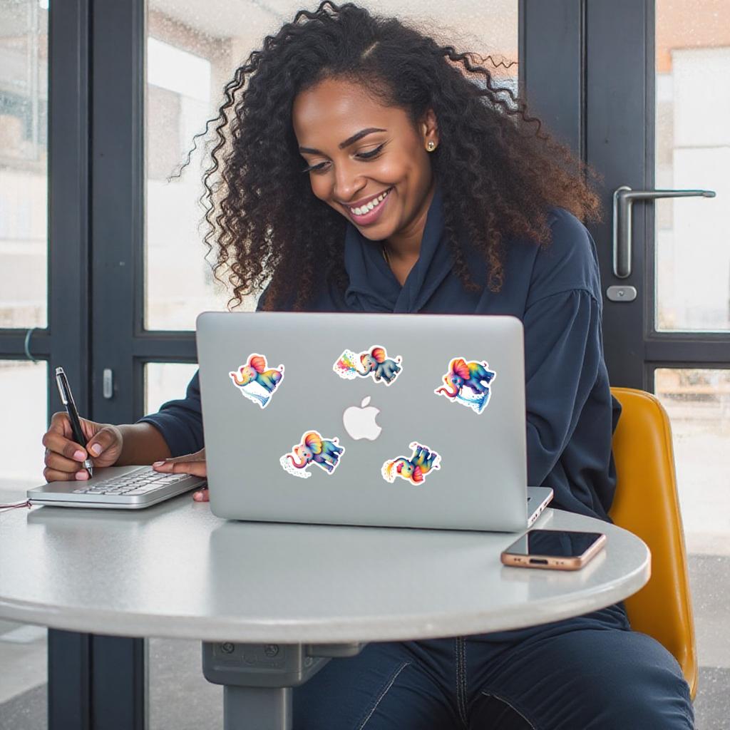 35pcs-70pcs Decals  multicolor Vinyl Stickers Elephant Stickers Animal Stickers for  instrument decoration suitcase decoration