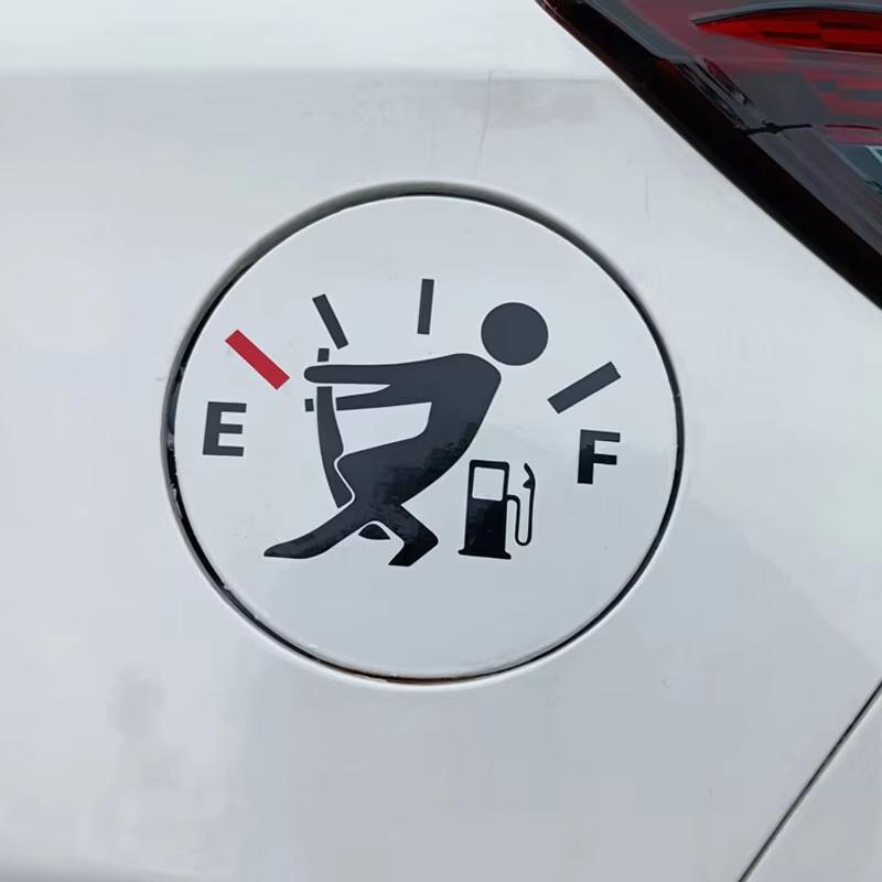 Grappige Brandstofverbruik Stickers Brandstoftank Dop Sticker Afscheurbaar Waterdicht Grappige Sticker Gepersonaliseerde Reflecterende Auto Sticker