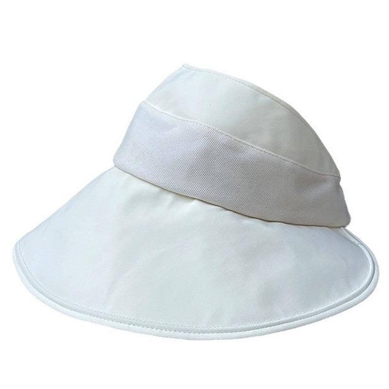 Cold Silk Cool Semi-Empty Top Hat Women'S Simple And Versatile Daily Ponytail Hat Summer Big Eaves Sun Hat