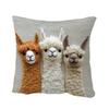 Cute Sheep Throw Pillow Cover 2d Embroidery Linen Home Decor For Sofa