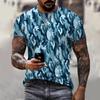 Fashion Men's Crew Neck Short Sleeve 3D Casual Color Printing Casual Short Sleeve Crew Neck T-Shirt