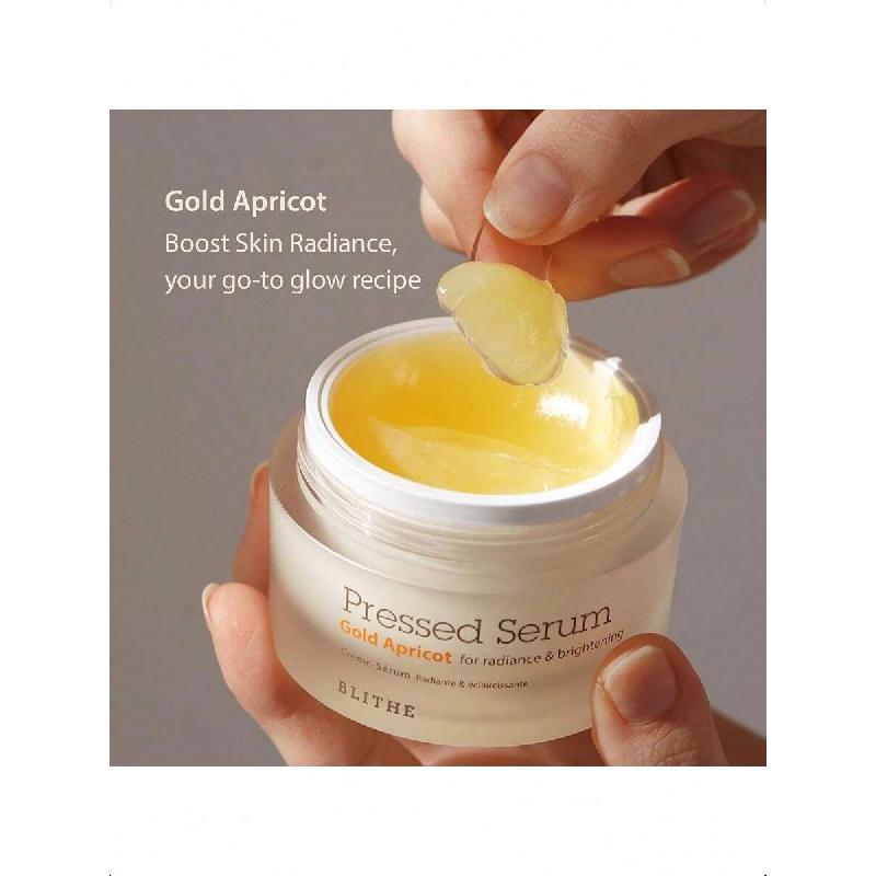 Blithe Pressed Serum Gold Apricot Glass Skin Korean Skincare Moisturizer/Serum 50ml,Niacinamide Serum For Natural Glow & Radiance,Face Serum For