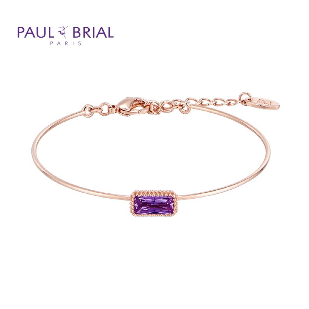 

PAULBRIAL [SILVER] PPSB001S (PG) February Amethyst Birthstone Baguette Bracelet