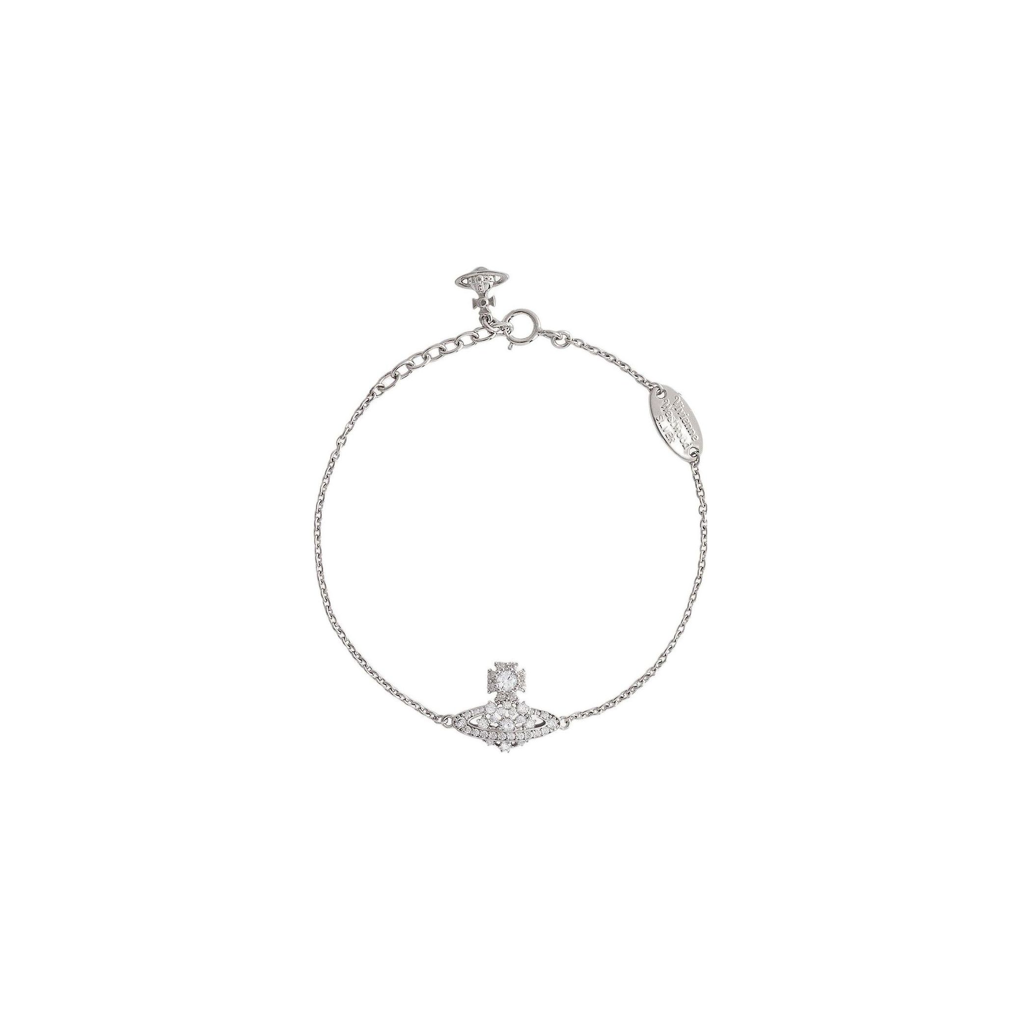 Vivienne Westwood Narcissa Bracelet Personality Design Square Crystal Zirconia Bracelet Women bracelet Silver 6102020A01P102P102 Box