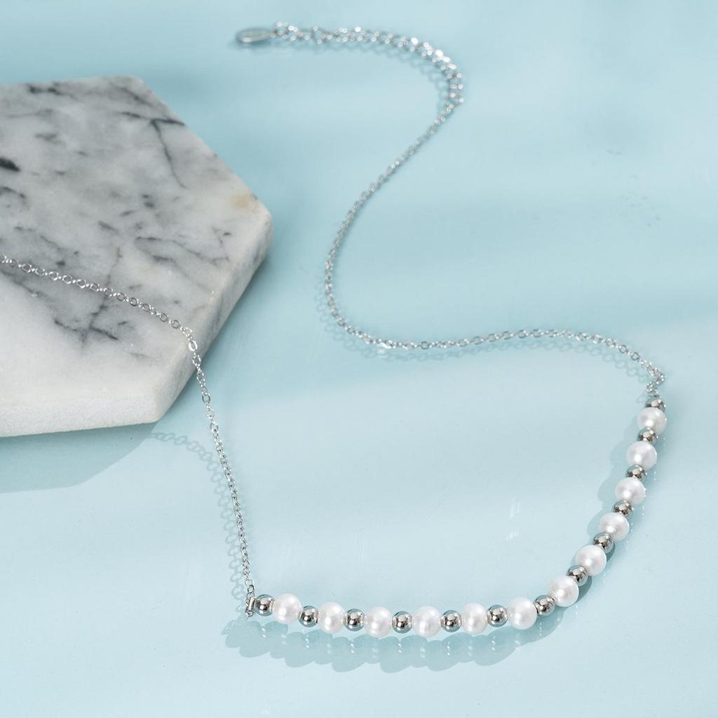 Elegant Colorfast French Style Freshwater Pearl Necklace for Women