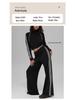 Women's Loose Wide-Leg White Striped Casual Pants - Anti-Pilling Modal, Autumn/Winter Collection