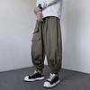Japanse streetwear heren effen kleur zak trekkoord joggingbroek casual hiphop rechte broek retro wijde pijpen cargo broek