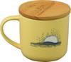 MOOMIN Mug with Lid and Wooden Snufkin "Milky" Coaster, Merchandise, Large, 350ml, Yellow, MM8403-11C