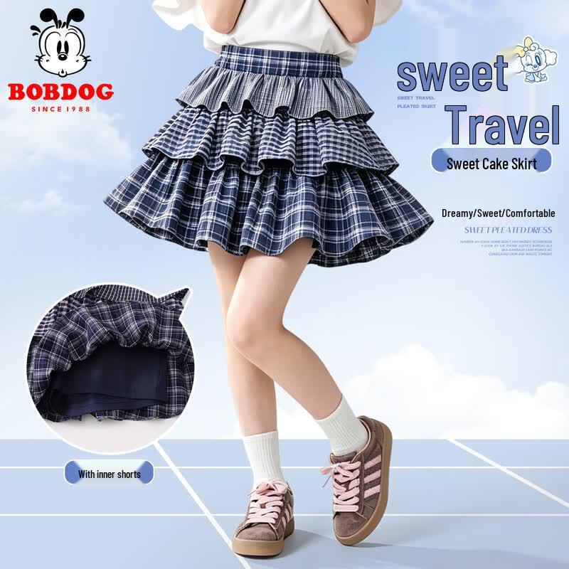 Bobdog Girls  Sweet Plaid Tiered Summer Skirt 160