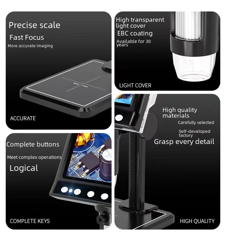 DM7 Electronic Industrial Microscope: 4.3" Screen, Digital Magnifier for Circuit Board, Mobile Phone, Watch Repair, PCB