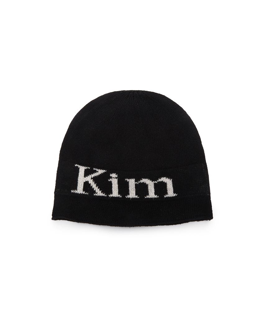 Mattengkim Logo Linen Short Beanie In Black