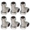6PCS 3 Way Tee Connectors G1 2 Male and Female Thread Stainless Steel 3 Way Diverter Water Line Splitter