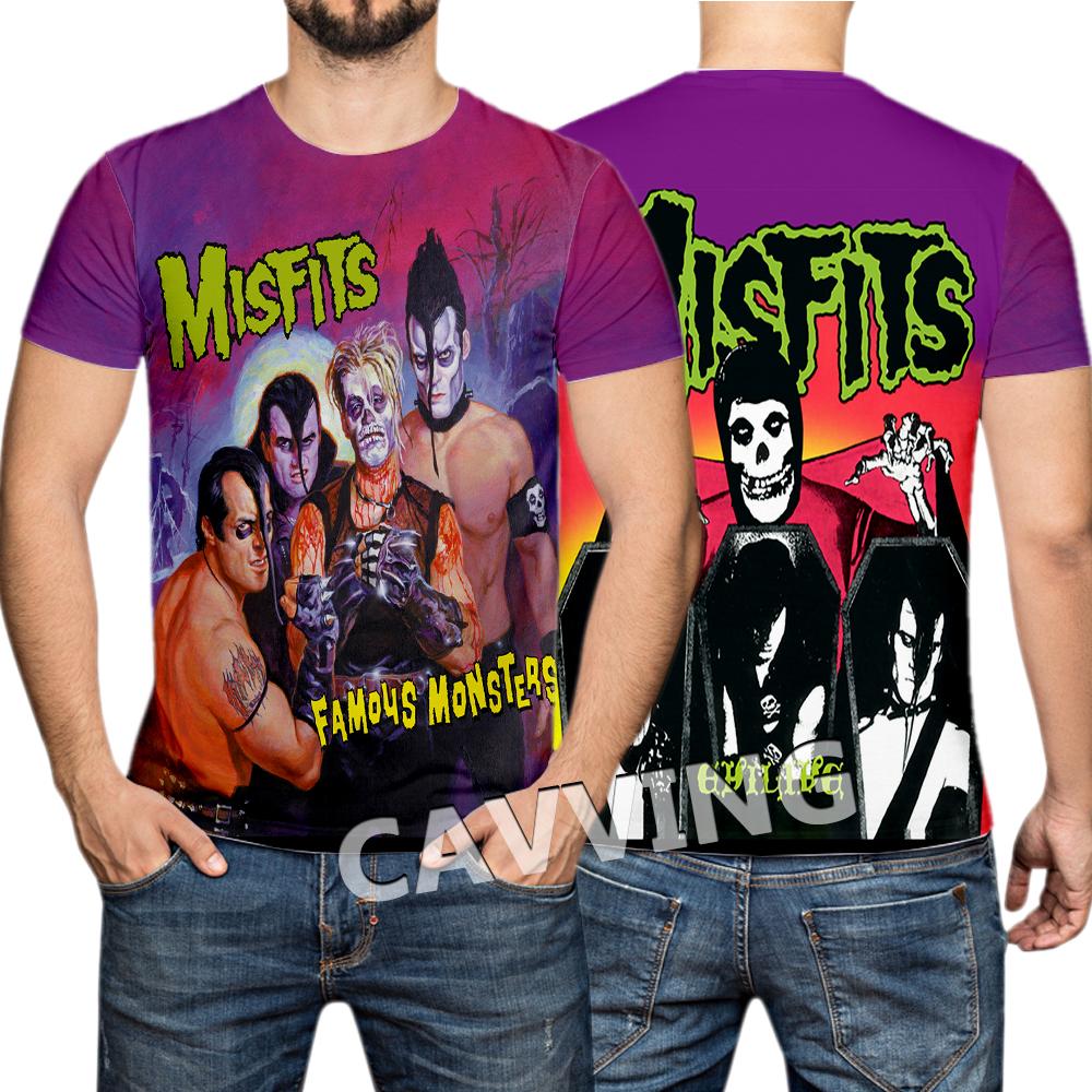 T-shirt Rock Band Misfits Estivi Stampa 3D Streetwear Uomo Donna Moda Maglietta a Maniche Corte T-shirt Top Abbigliamento Uomo