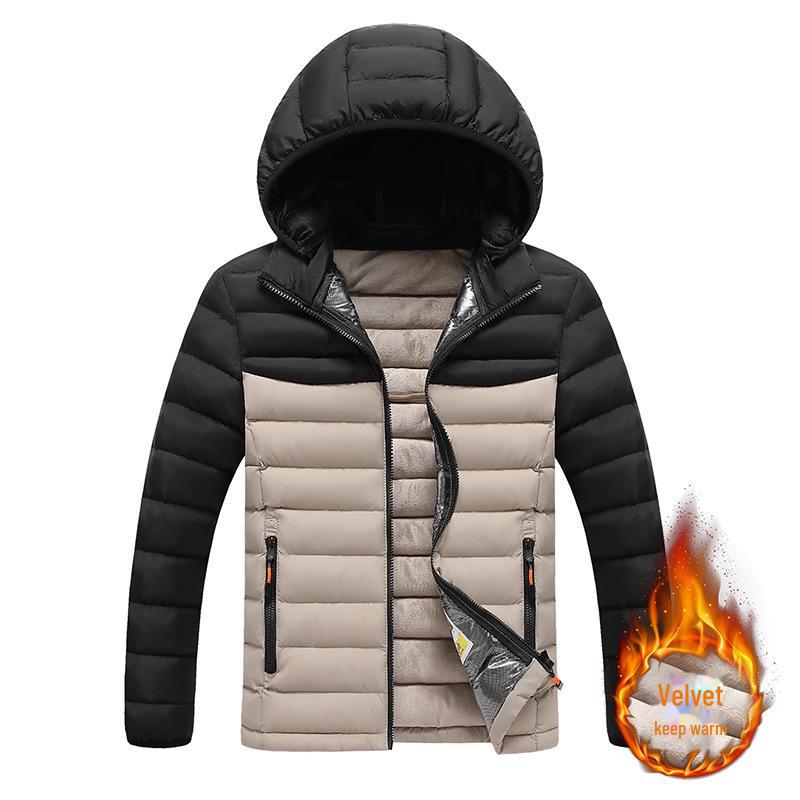 Herren 2024 Winter Slim Fit Baumwollmantel mit abnehmbarer Kapuze - Koreanischer Stil Lässig Trend mit Rippstrick-Design