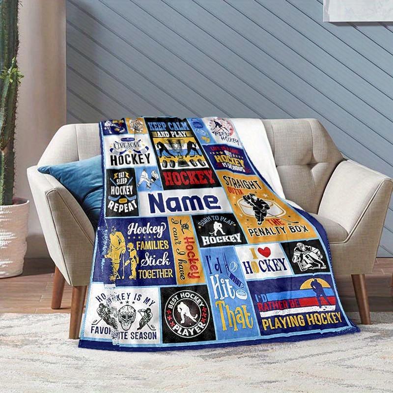 Hockey Customize Your Name Blanket Warm Comfortable And Soft Blankets Are Suitable For Home Chairs Office Sofas Sofas Office Camping And Gifts For