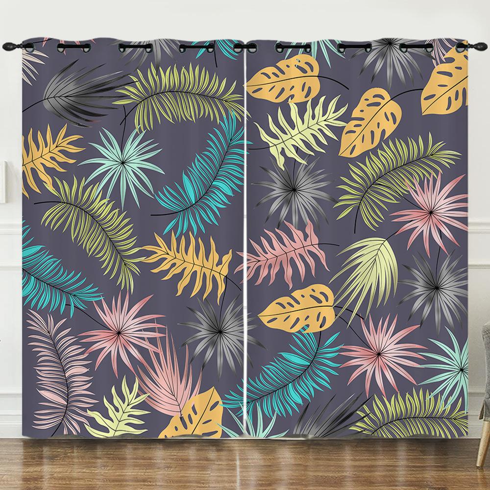 Curtains Tropical Rainforest Living Room Bedroom Curtains Digital Printing Blackout Curtains No Punching