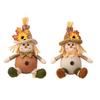 Haobei Autumn Harvest Scarecrow Boy & Girl Decoration with Maple Leaf Pendant
