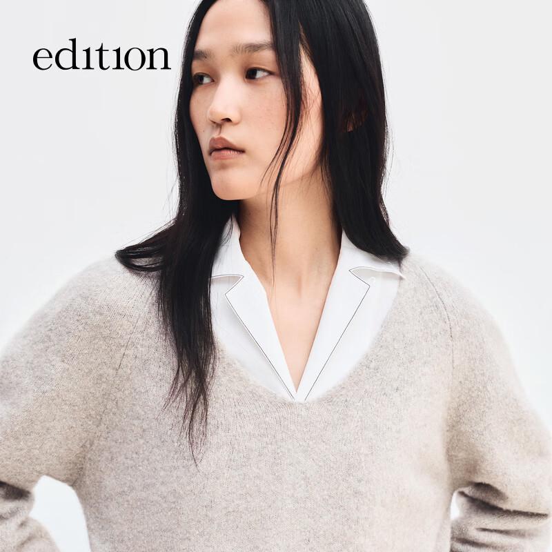 Edition Women's Wool Cashmere V-Neck Pullover Sweater