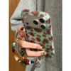 Transparent Green Smudged Leopard Print White Line Rabbit Hand Rope for iPhone17promax Apple 16 Mobile Phone Case 15 Women