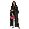 MQ161 Women's Zebra Striped Long Cardigan Abaya - Cross-Border Fashion for Europe & America