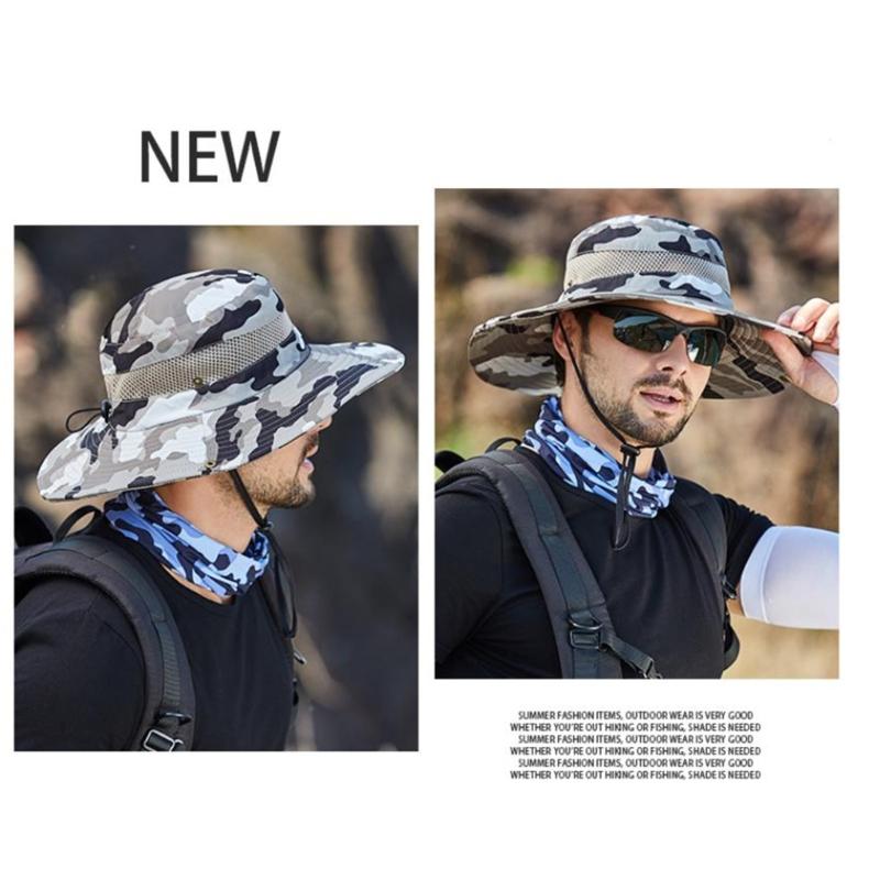Foldable Bucket Hat for Adult Teenagers Wide Brim Foldable Fisherman Hat Spring Summer Anti-uv Hat Camouflage Design
