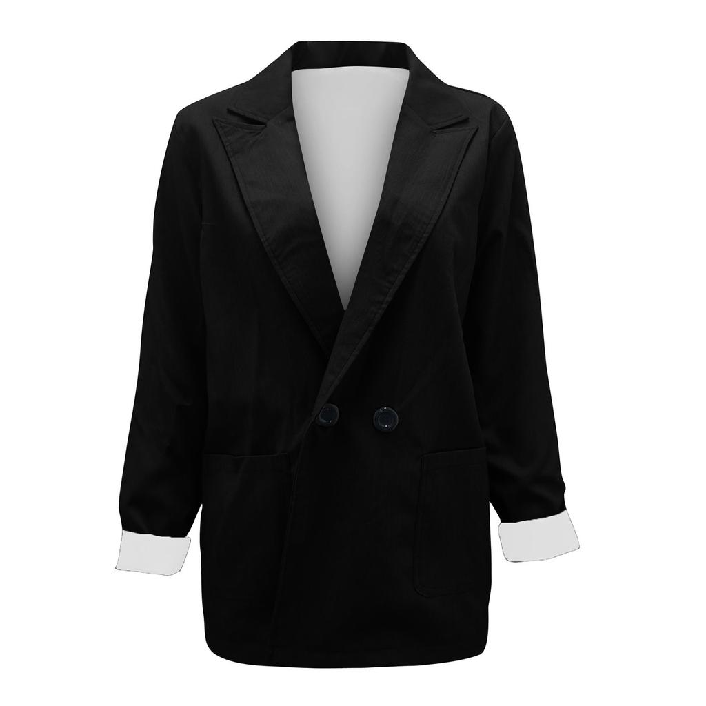 Women's Casual Lapel Open Front Cardigan Long Sleeve Work Suit Jacket Coat