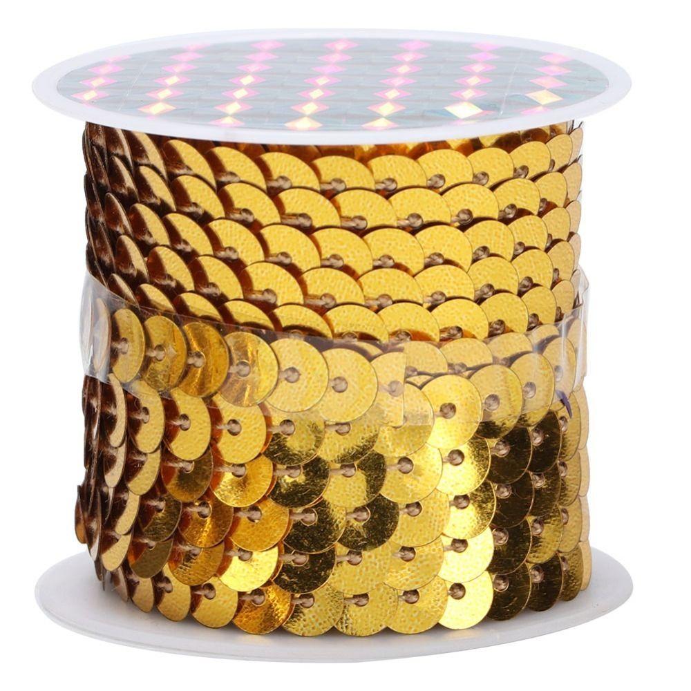 6pcs Flat Sequins Sequin Trim 5 Yards Length Paillette Strip Shiny Sequin String Craft DIY Projects