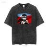 Les Miserables T-Shirt Herren Mittelblau Buch Musical Film Lang- oder Kurzarm Vintage Gewaschen Herren Weich Streetwear Grafik