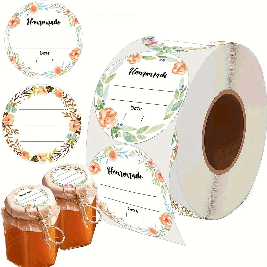 Etichette Floreali ad Acquerello per Barattoli Mason - Autoadesive, Facili da Staccare e Incollare, Perfette per la Conservazione e l'Organizzazione degli Alimenti, Ideali per Barattoli Mason