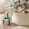 Christmas Tree Skirt White Knit Lace Hollow Xmas Mat Home Party Decor