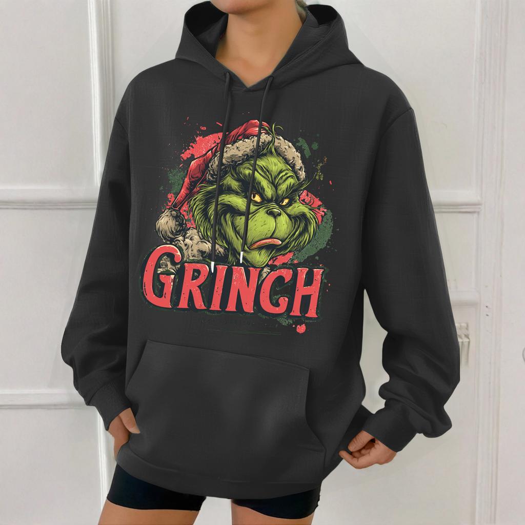 Women's Fashion Christmas Printed Casual Hooded Sweatshirt With Pockets