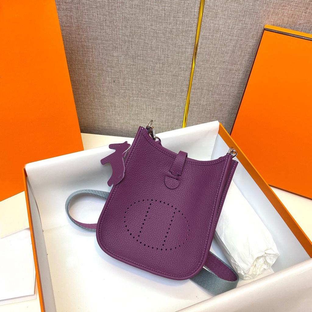 Togo Leather Evelyn Leather Cross-body Bag Top Layer Cowhide Casual Mobile Phone Bag Simple and Versatile Pure Leather Women's Bag